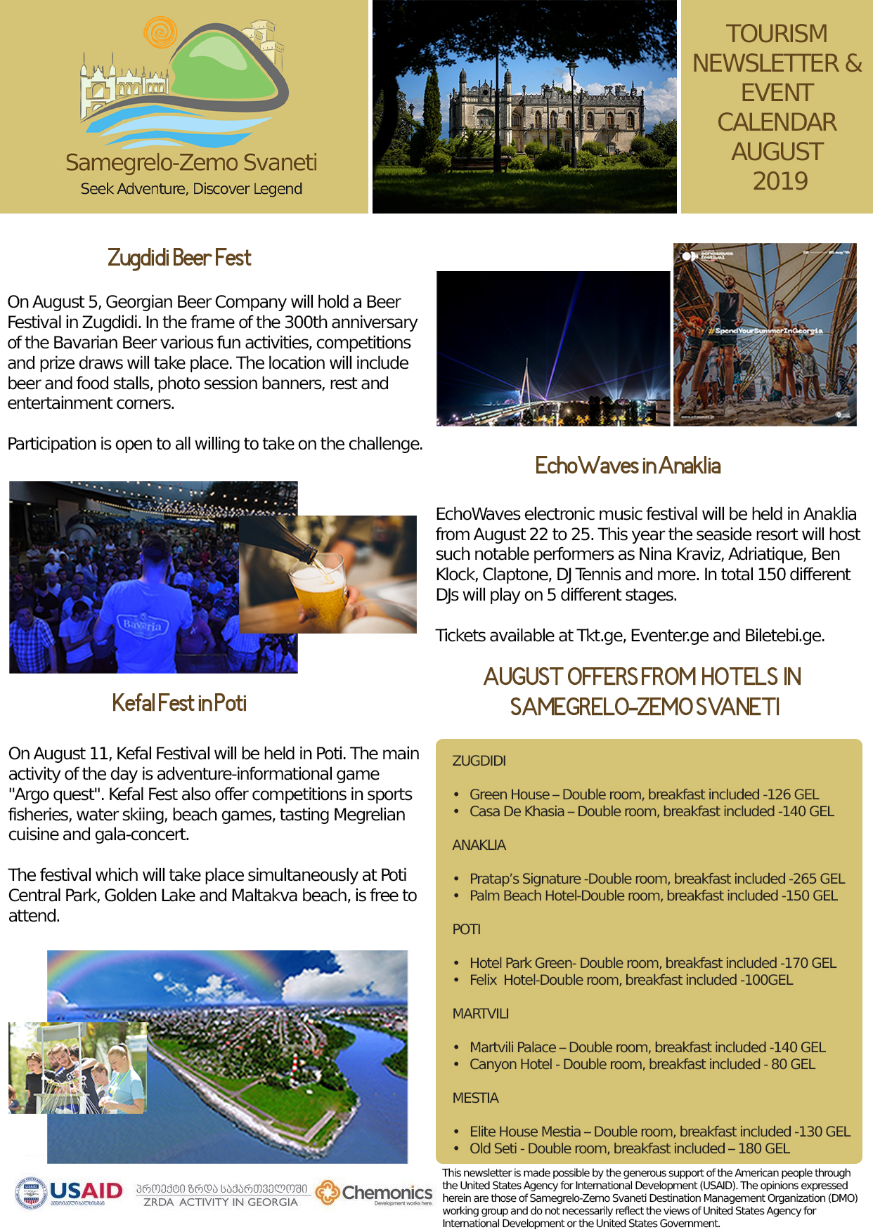 August Tourism Newsletter